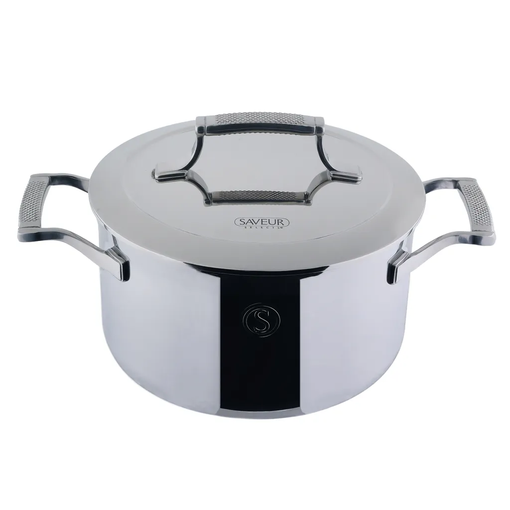 Saveur Kochtopf mit Deckel, Ø 22 cm 3,8 L, Edelstahl, alle Herdarten, Backofen